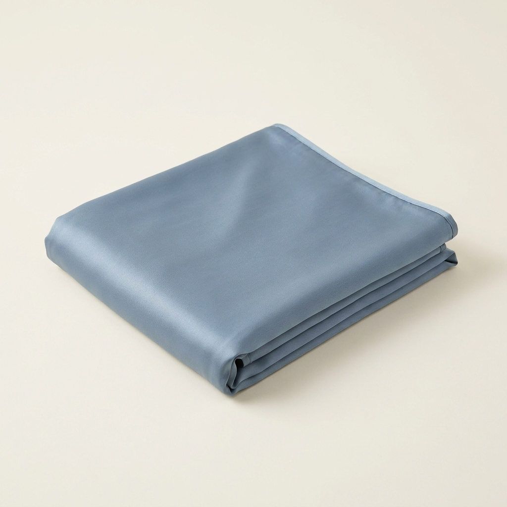 Kyla cooling blanket folded, dusty blue